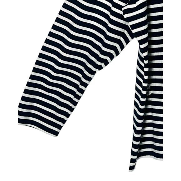 Talbots Womens Tunic Size 3XP Blue White Stripe Embroidered Daisies Cotton NWT - Picture 8 of 10